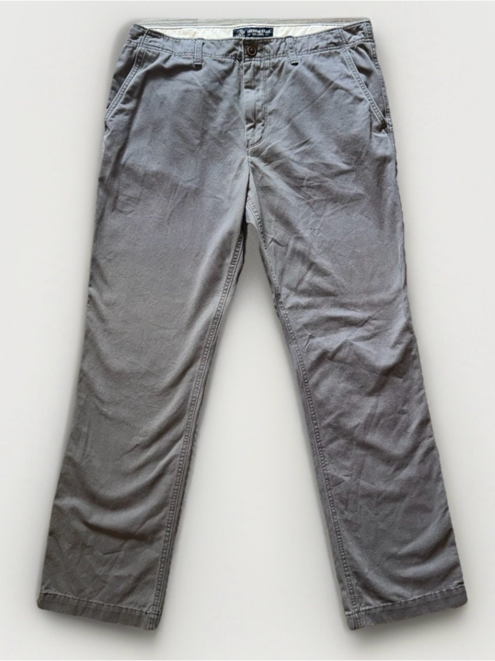 American Eagle Men’s Original Bootcut Gray Cotton Twill Chinos 36x36